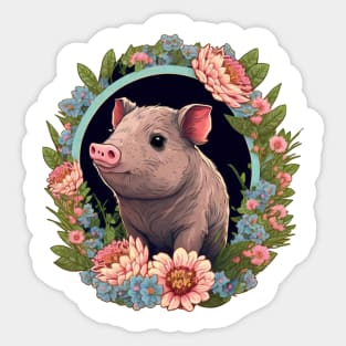 Water Colour Piglet Sticker